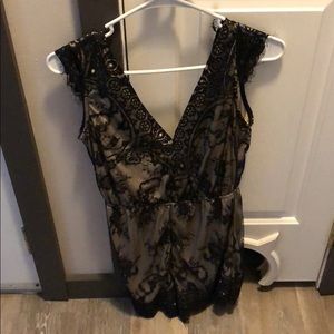 Black lace romper